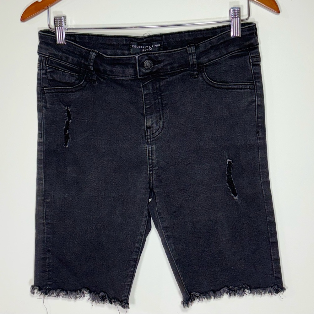 Celebrity Pink Girls Size‎ 16 Black Distressed Denim Shorts